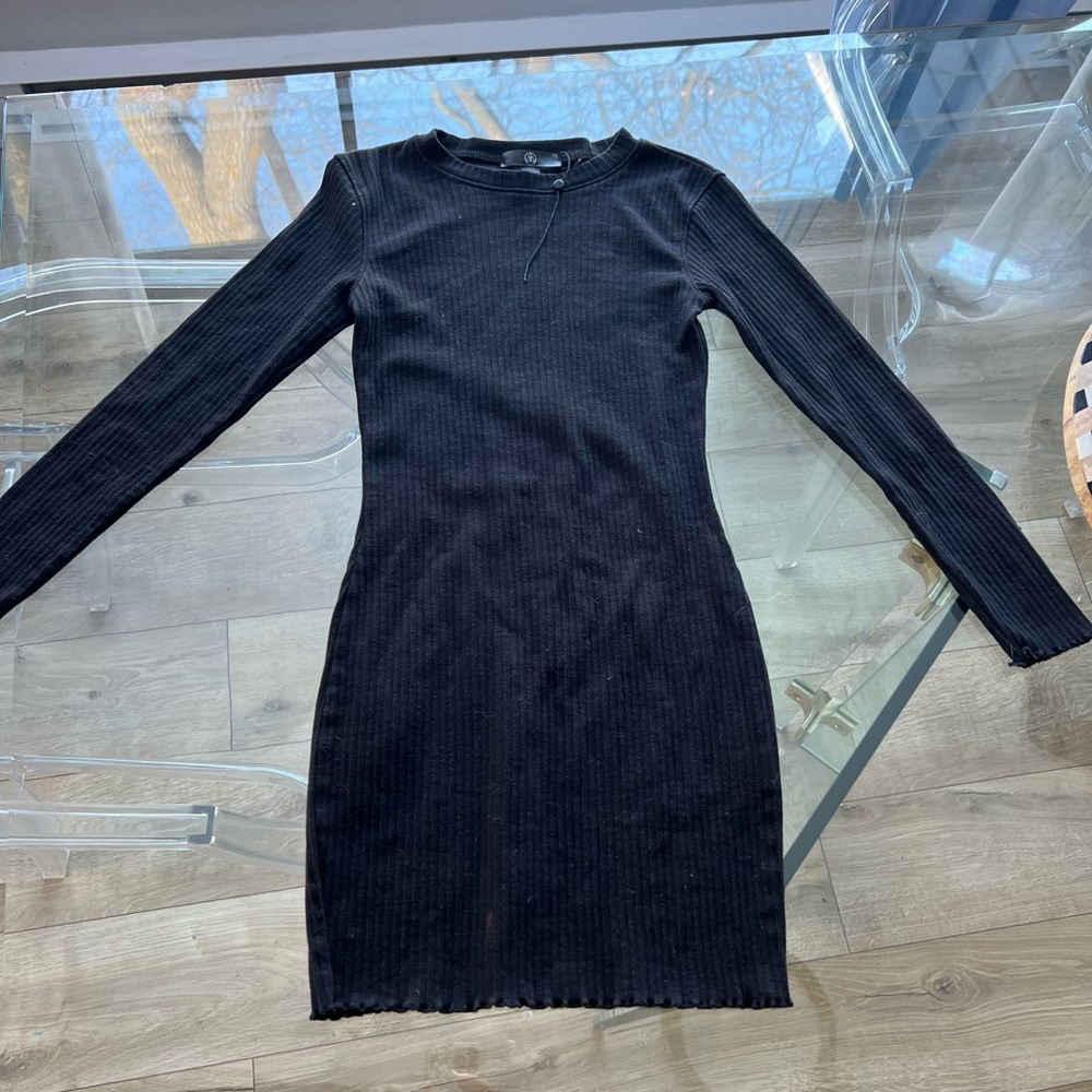 Black Ribbed Dress